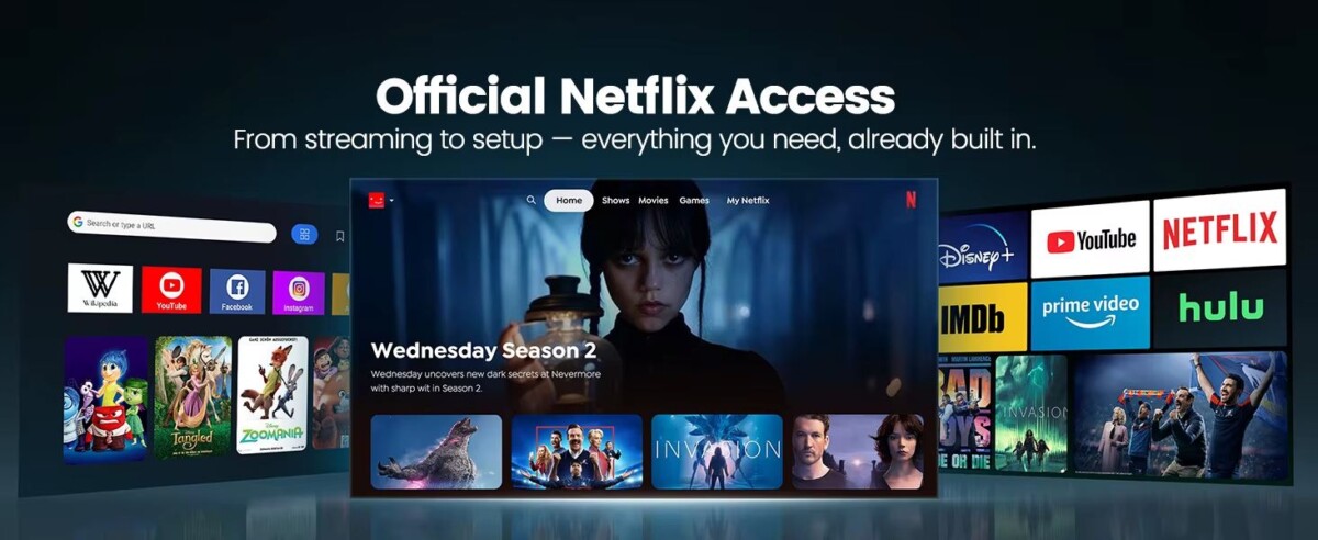 Laresar A1 projektor Netflix, HBO, Disney, Prime támogatással