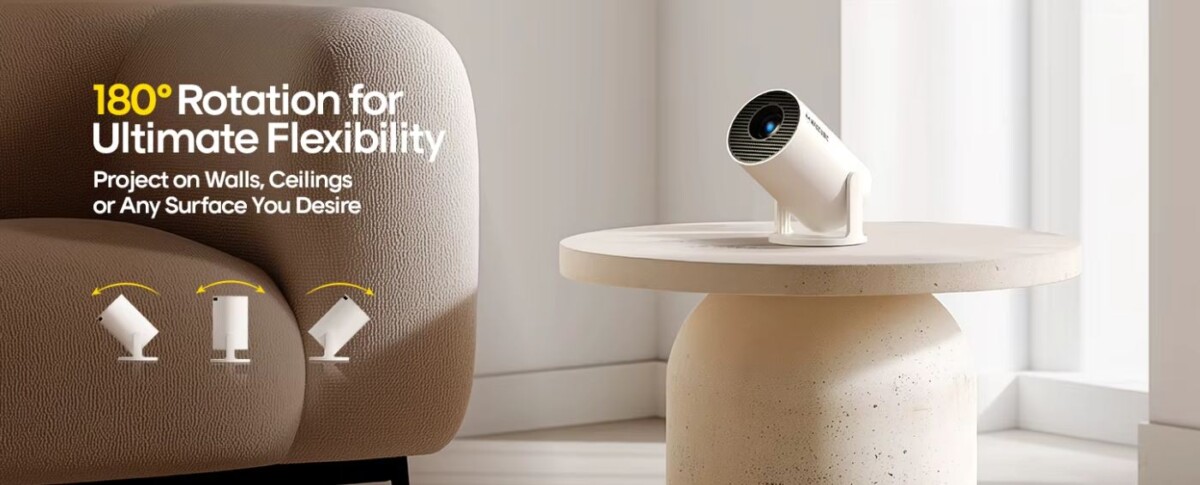 Magcubic HY300 Pro projektor plafonra is lehet vetíteni vele