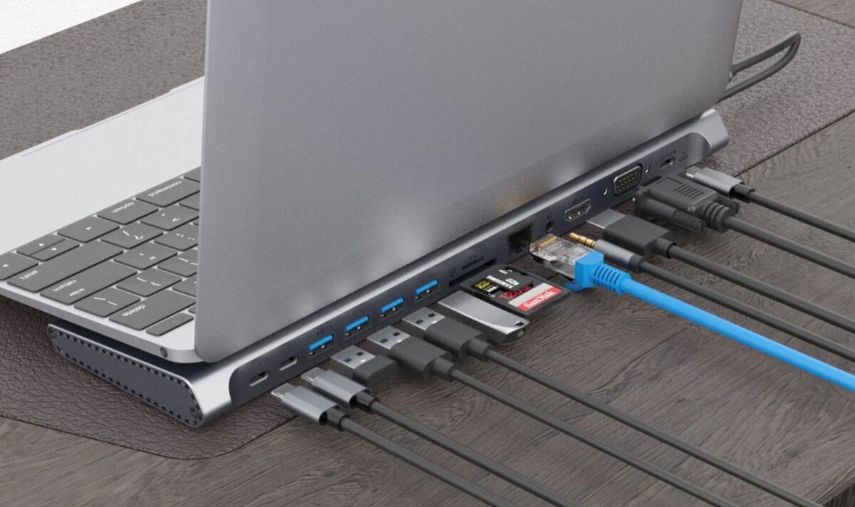 Type-C elosztó, laptop dokkoló jól szellőzést ad