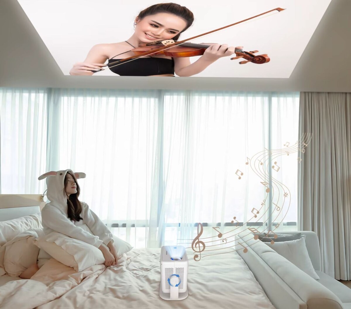 Ultraolcsó projektor plafonra is vetít