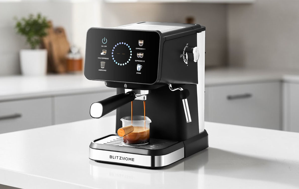 A BlitzHome CM3171 olcsó és gyönyörű kávéfőző tökéletes kávákat főz