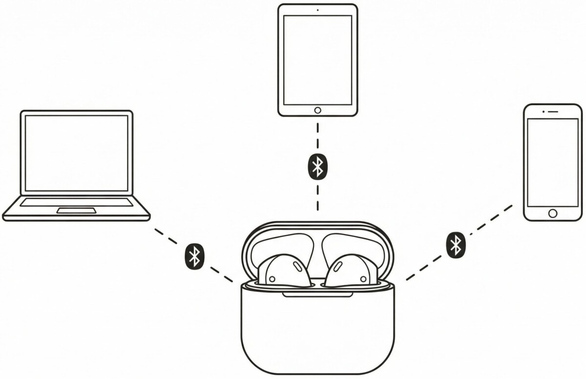 realme buds T500 Pro három eszközzel használható