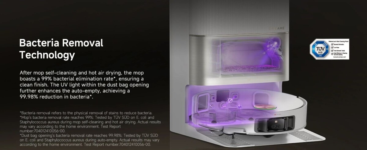 DREAME X50 Ultra fertőtlenít