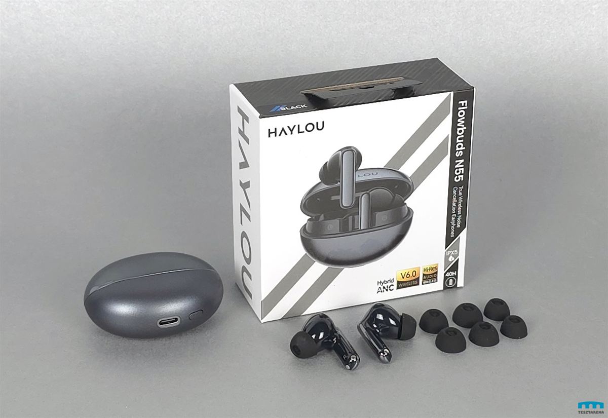 HAYLOU Flowbuds N55 doboz tartalma