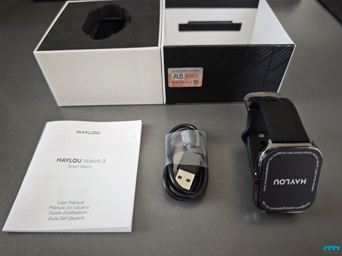 HAYLOU Watch 3 doboz tartalma