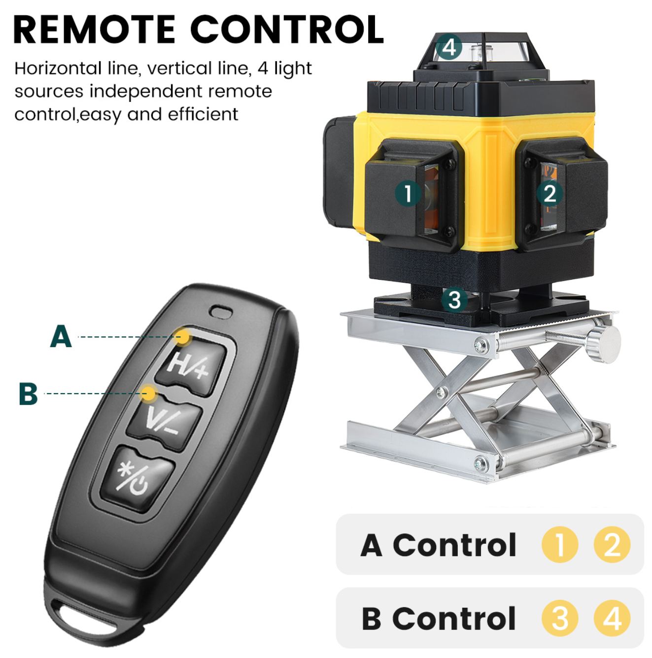 MUSTOOL 4D 16 Line Laser Level távirányító