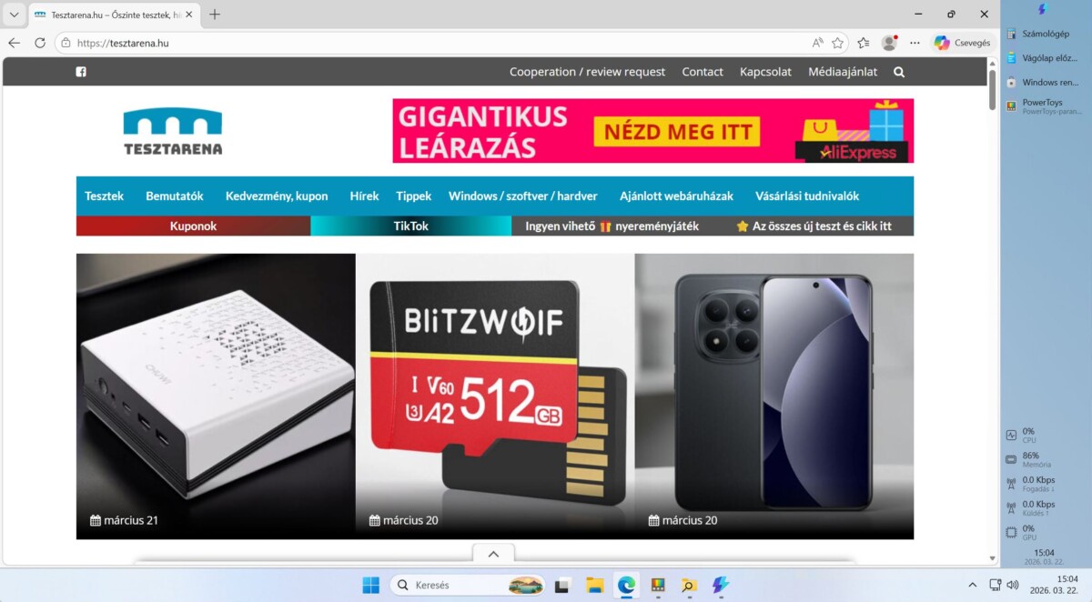 Windows Dokkoló oldalt