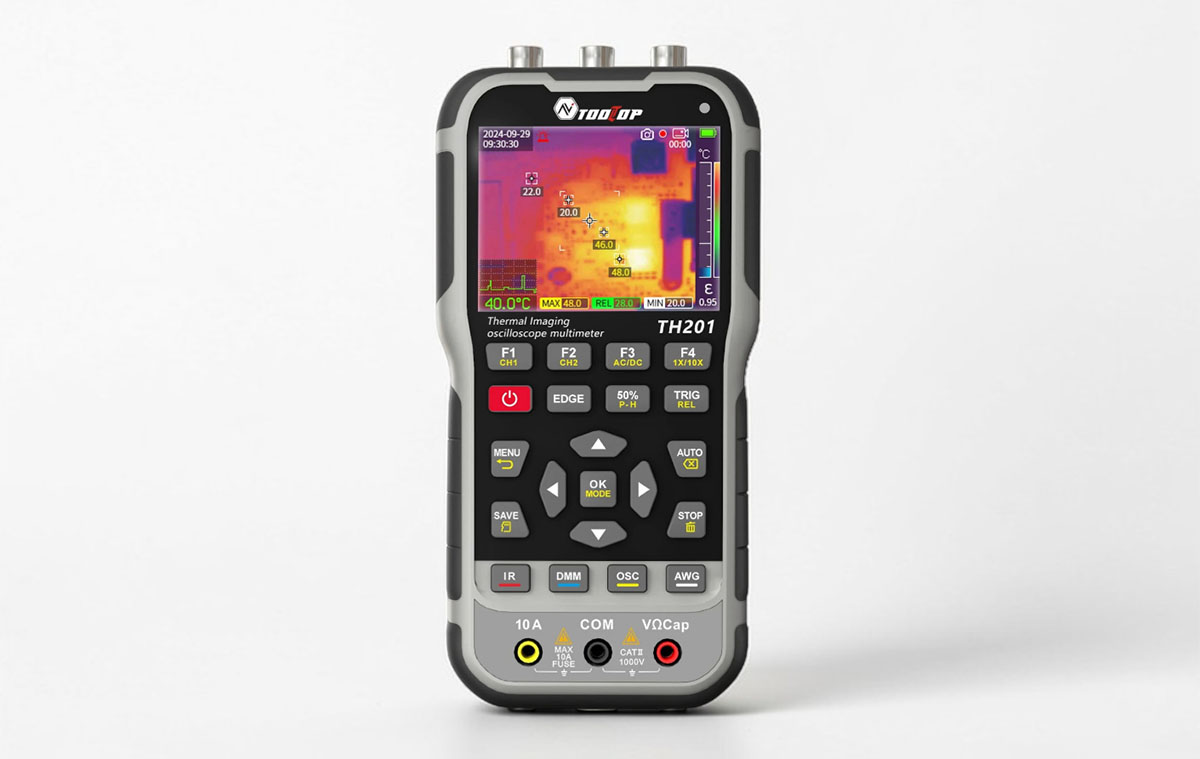 Egyetlen kézi műszerben oszcilloszkóp, multiméter, hőkamera és jelgenerátor