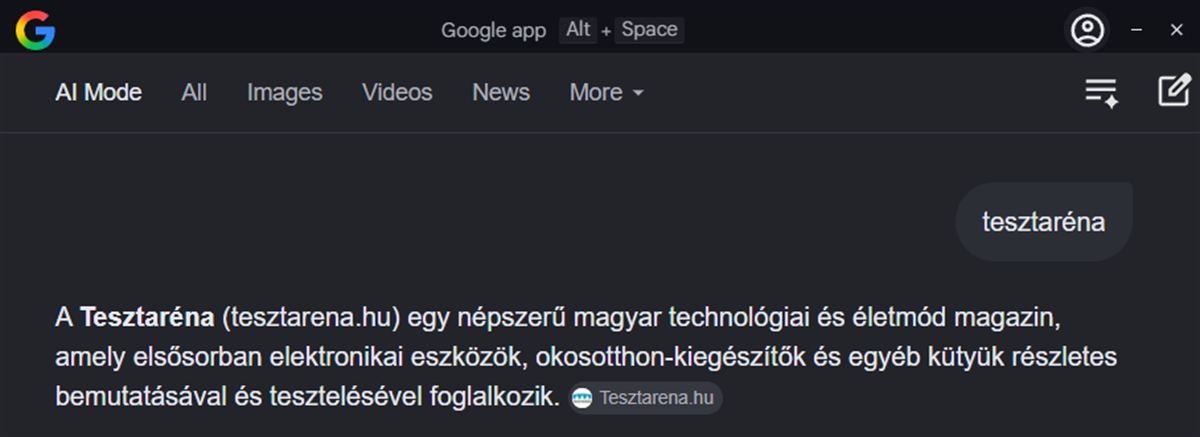 Google app for desktop AI