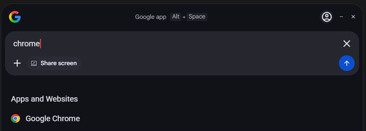 Google app for desktop program indító