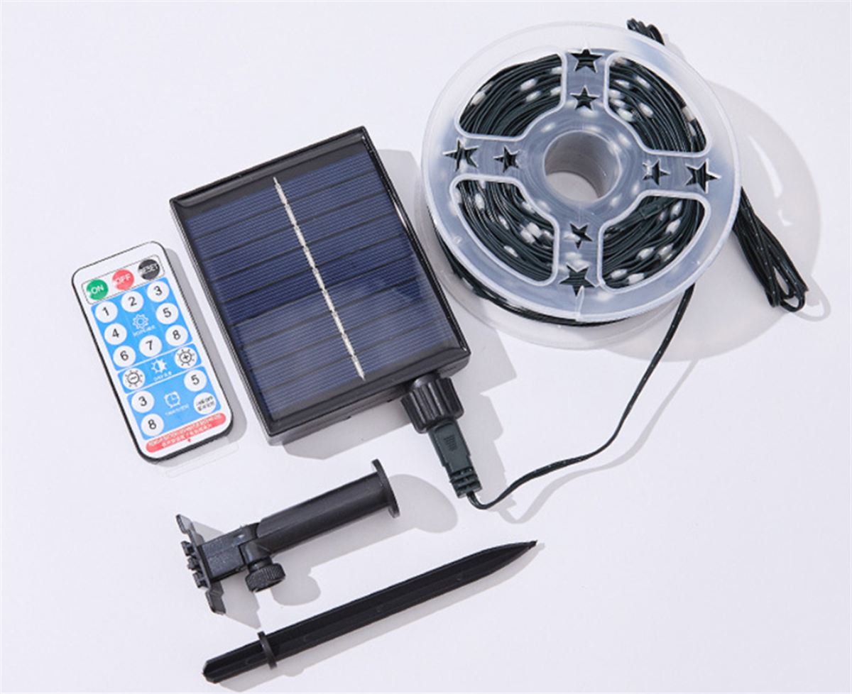 RGB LED fényfüzér, napelemes működéssel