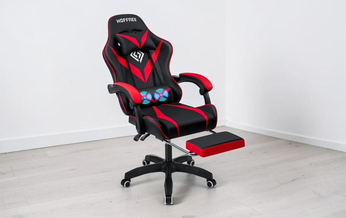 Ez az olcsó és kényelmes forgószék meg is masszíroz egy hosszú napon