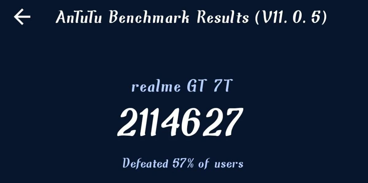 realme GT 7T AnTutu 11 pontszám