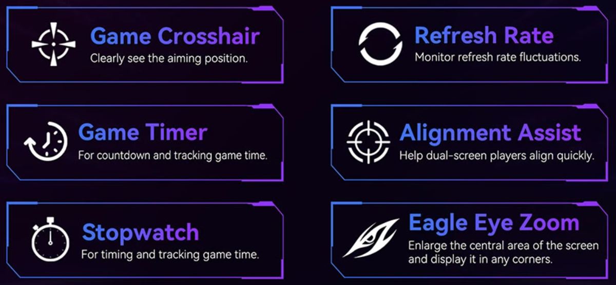 Monitor gaming segítők