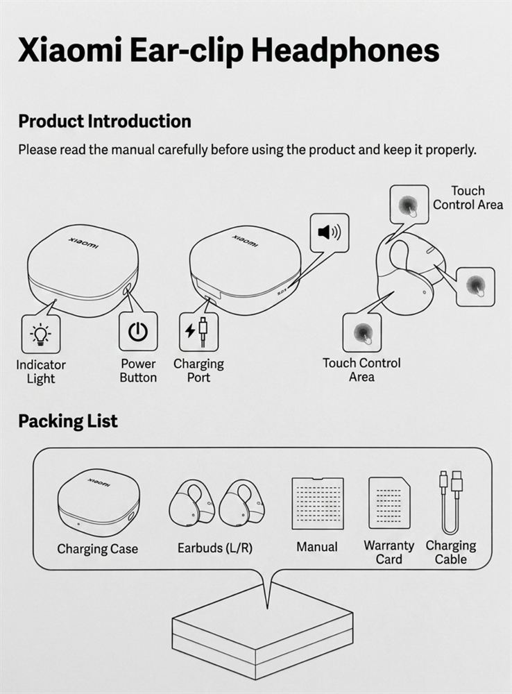 Xiaomi Ear Clip Headphones funkciók