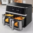 Az olcsó 9 literes dupla kosaras air fryer, ami két ételt süt egyszerre
