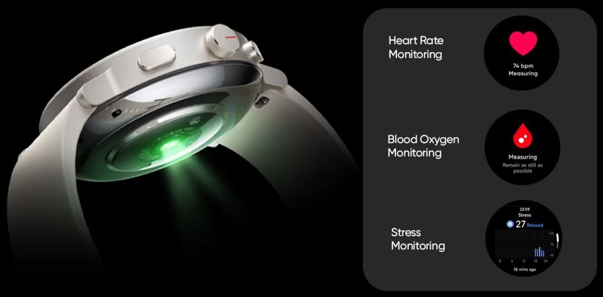 realme Watch S5 egészségfigyelő funkciói