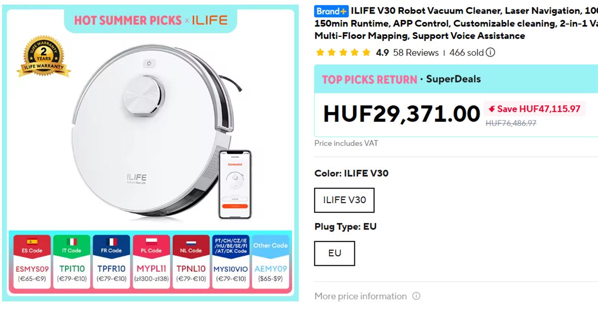 ILIFE V30 leárazás