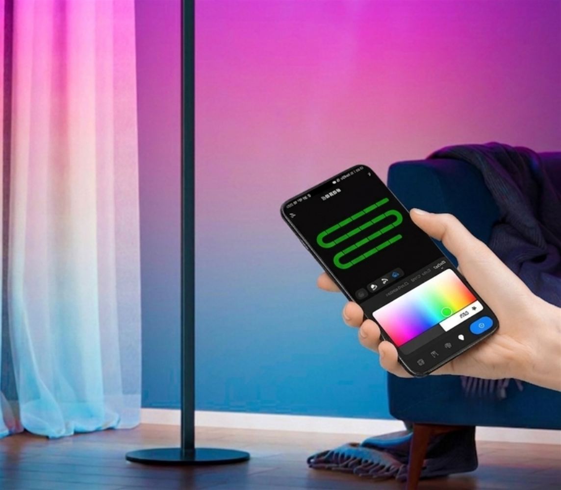 RGB lámpa különböző részei eltérő színeket jelenítenek meg