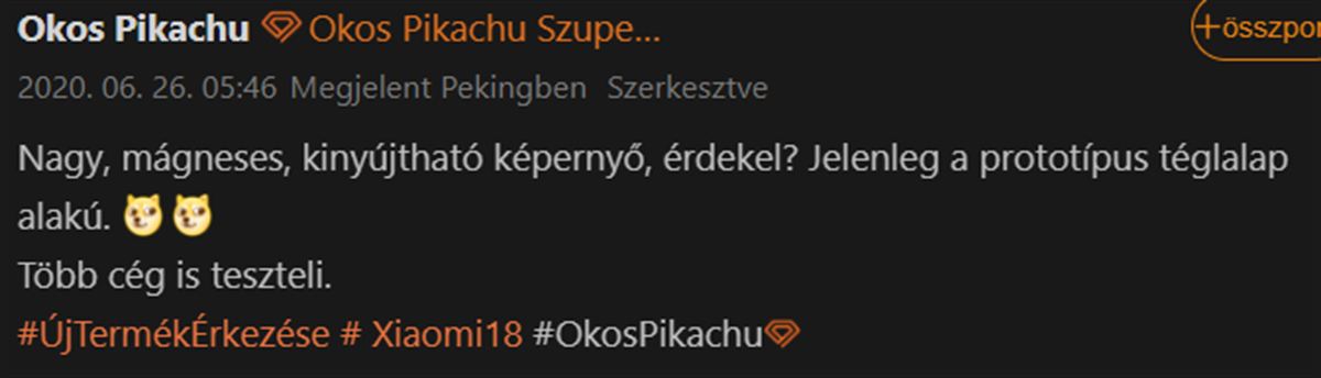 Xiaomi másodlagos mágneses kijelző leak