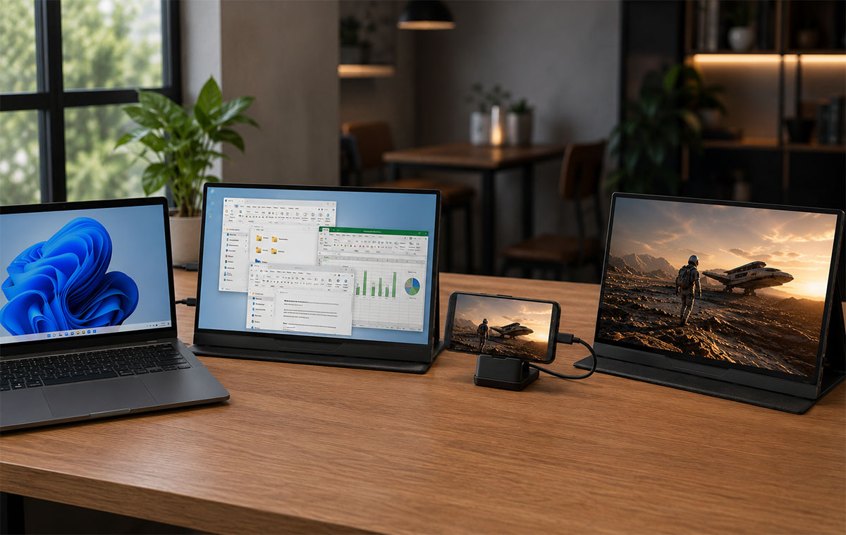 Nem csak laptophoz jó, telefonból is nagy képernyőt csinál ez a hordozható monitor