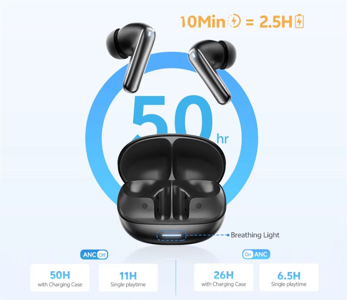 QCY HT21 50 óra üzemidő