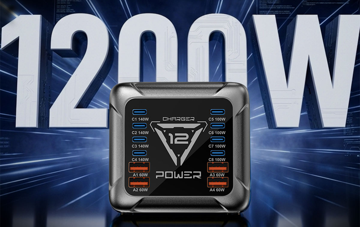 A Blitzwolf BW-S36 egy extrém és kompakt, 12 csatlakozós USB töltőállomás