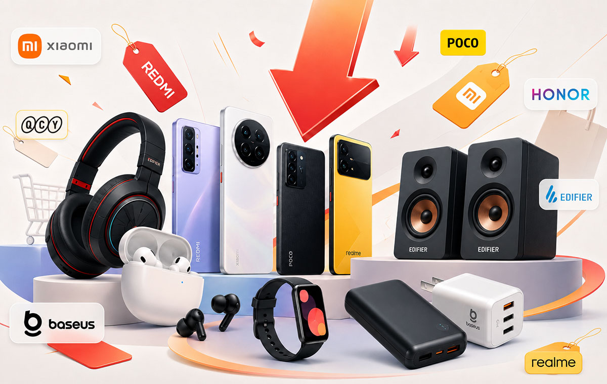 A legnagyobb gyártók leárazásai: Xiaomi, REDMI, POCO, HONOR, Baseus, Edifier, QCY, realme és a többiek