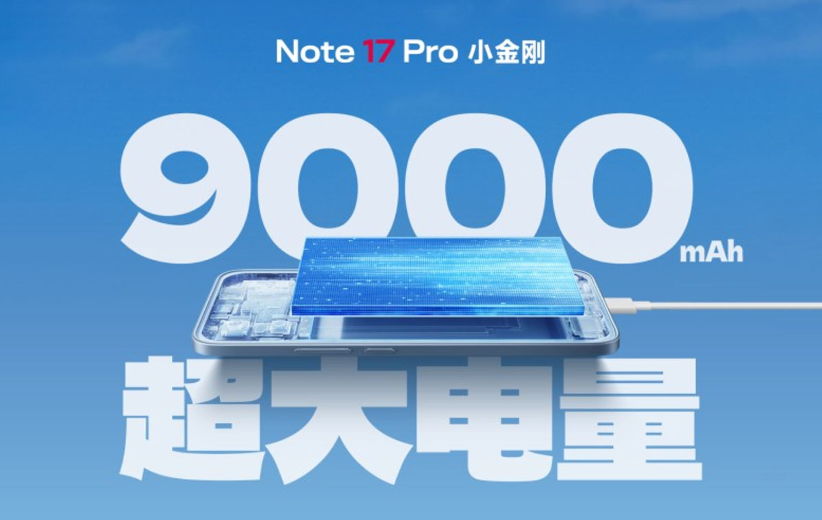 A REDMI Note 17 Pro strapabíró és gigantikus, 9000 mAh-s akkumulátorral érkezik