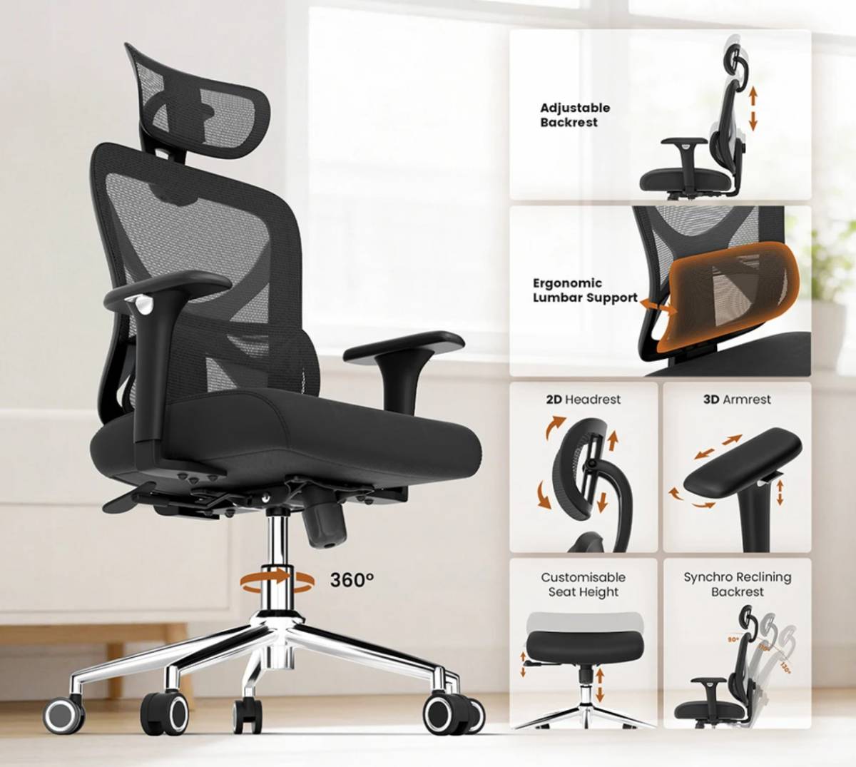 ACGAM CG-5345M ergonomikus forgószék