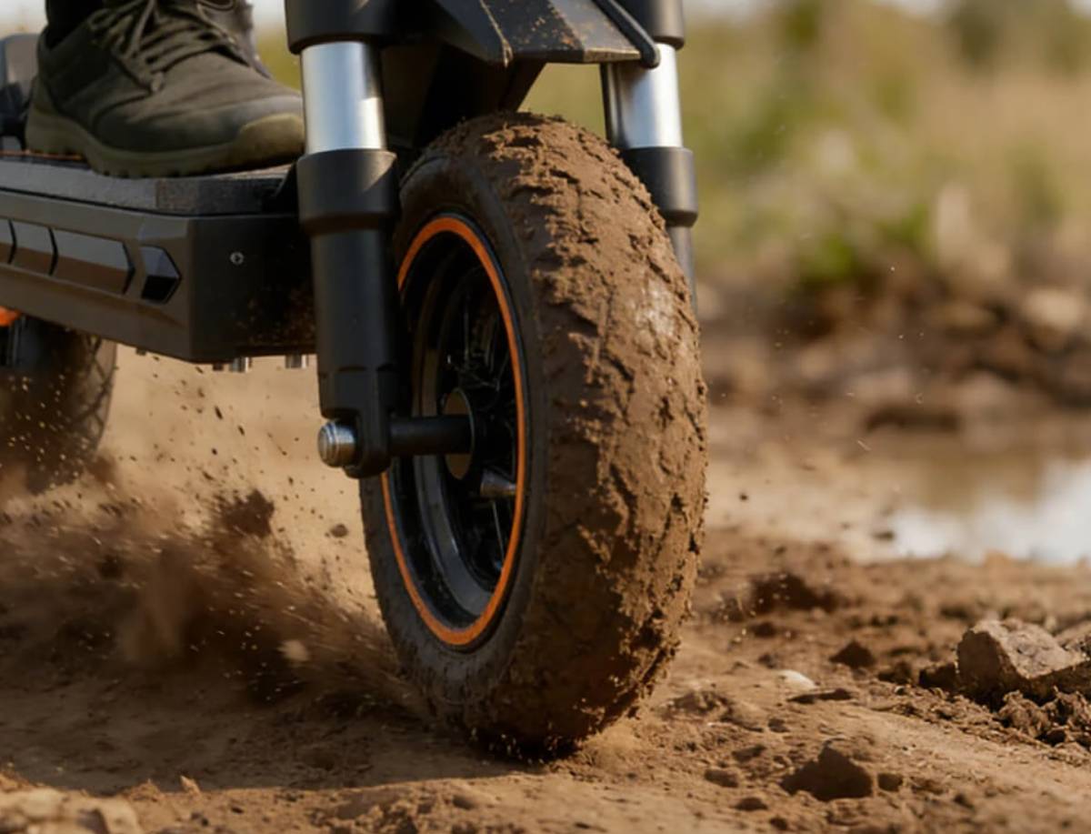 A Fynzo S11 roller 10" méretű kereke és a teleszkópok