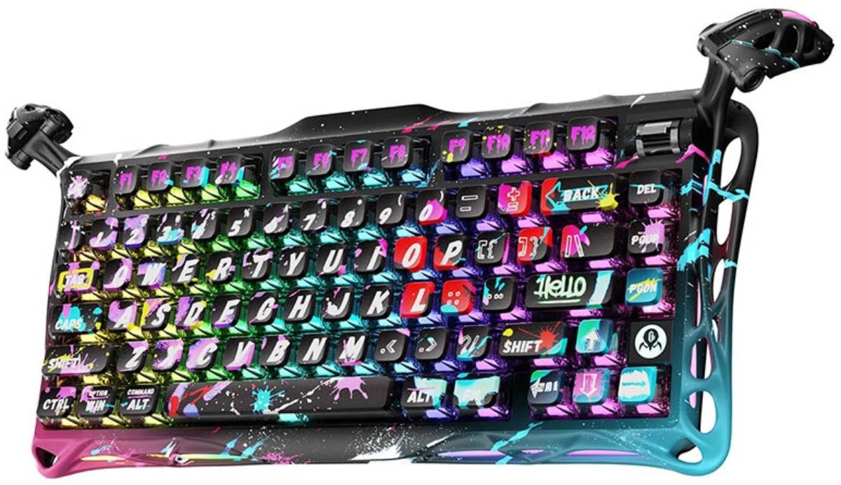 GravaStar Mercury V75 Pro billentyűzet Neon Graffiti változat