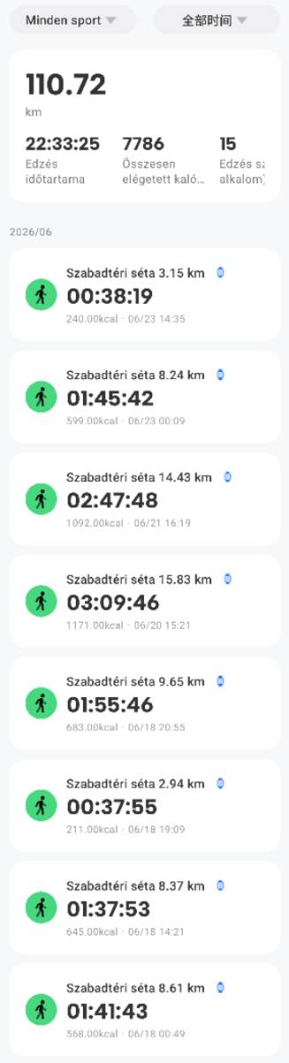 HAYLOU Watch Hyper edzésnapló