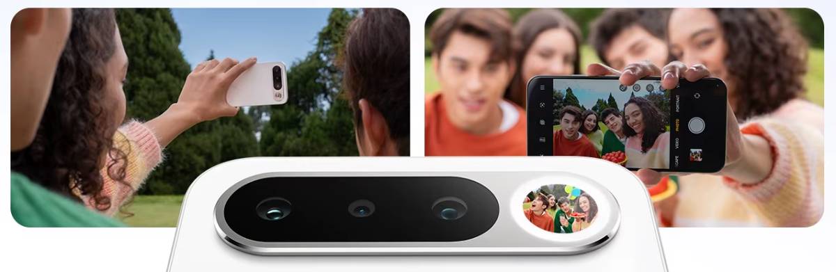 realme 16 hátlapi tükör, rajta több emberrel