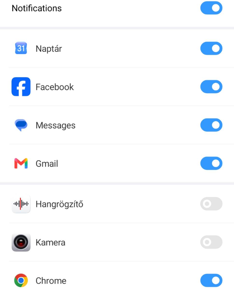 realme Watch 5 okosóra értesítések