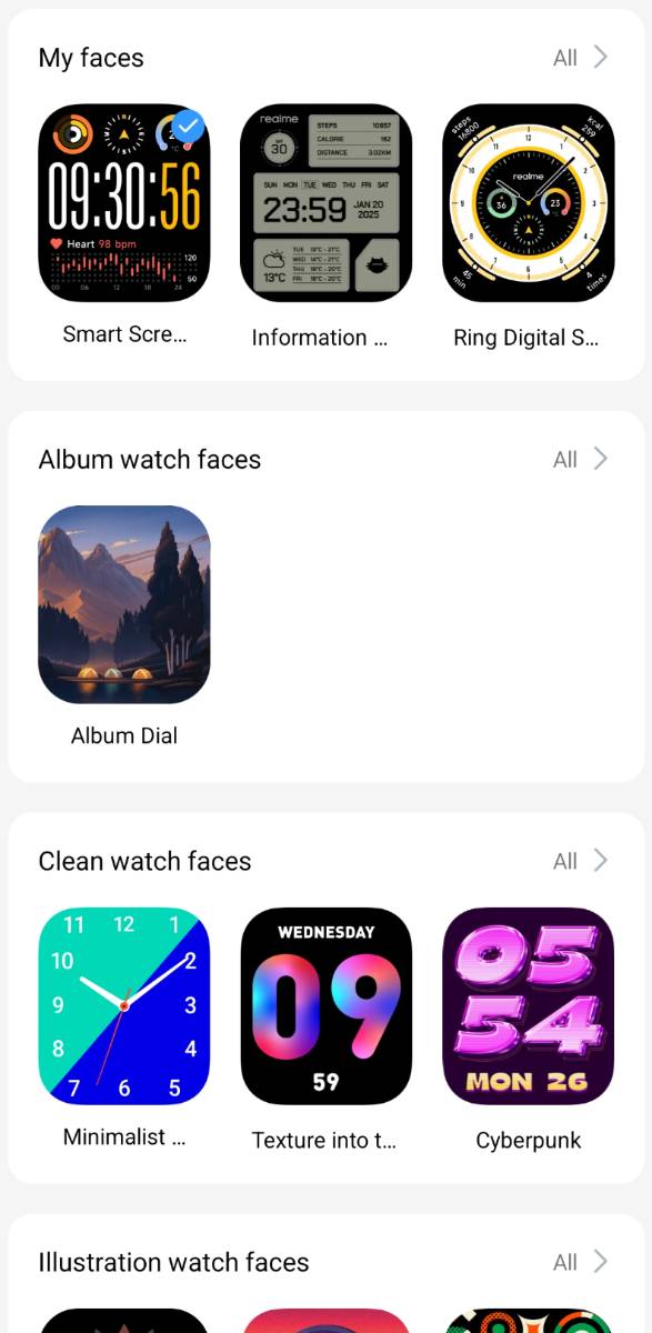realme Watch 5 okosóra óralapok