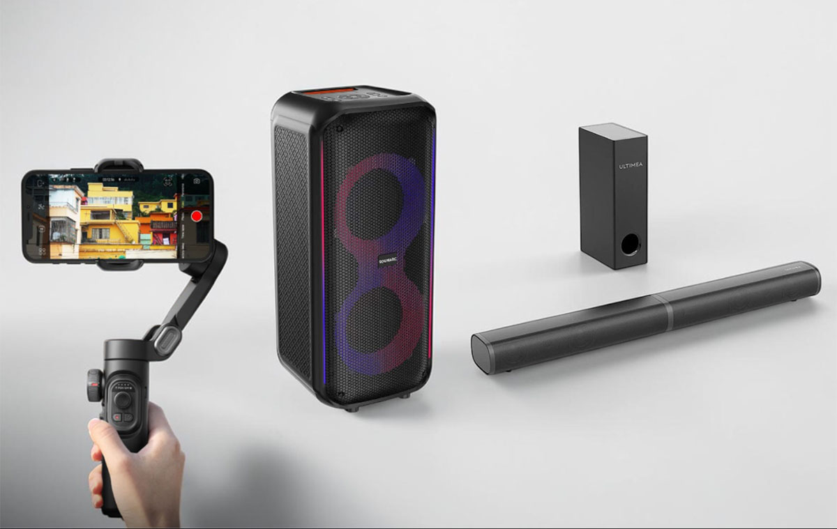 Szuperolcsó hangfejlesztés ezzel a TV és ezzel a bluetooth hangszóróval és itt a telefon képstabilizátor