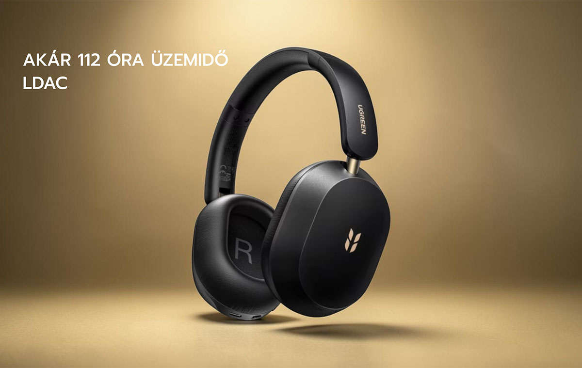 UGREEN Max5s: akár 112 órás üzemidővel érkezett a megfizethető LDAC fejhallgató