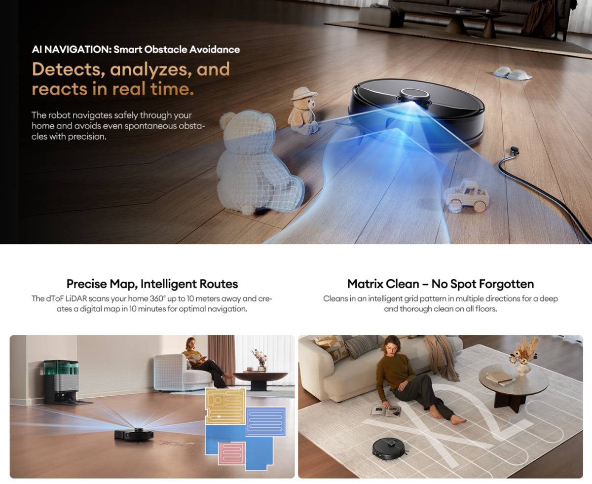 Ultenic MX5O robotporszívó intelligens mozgás