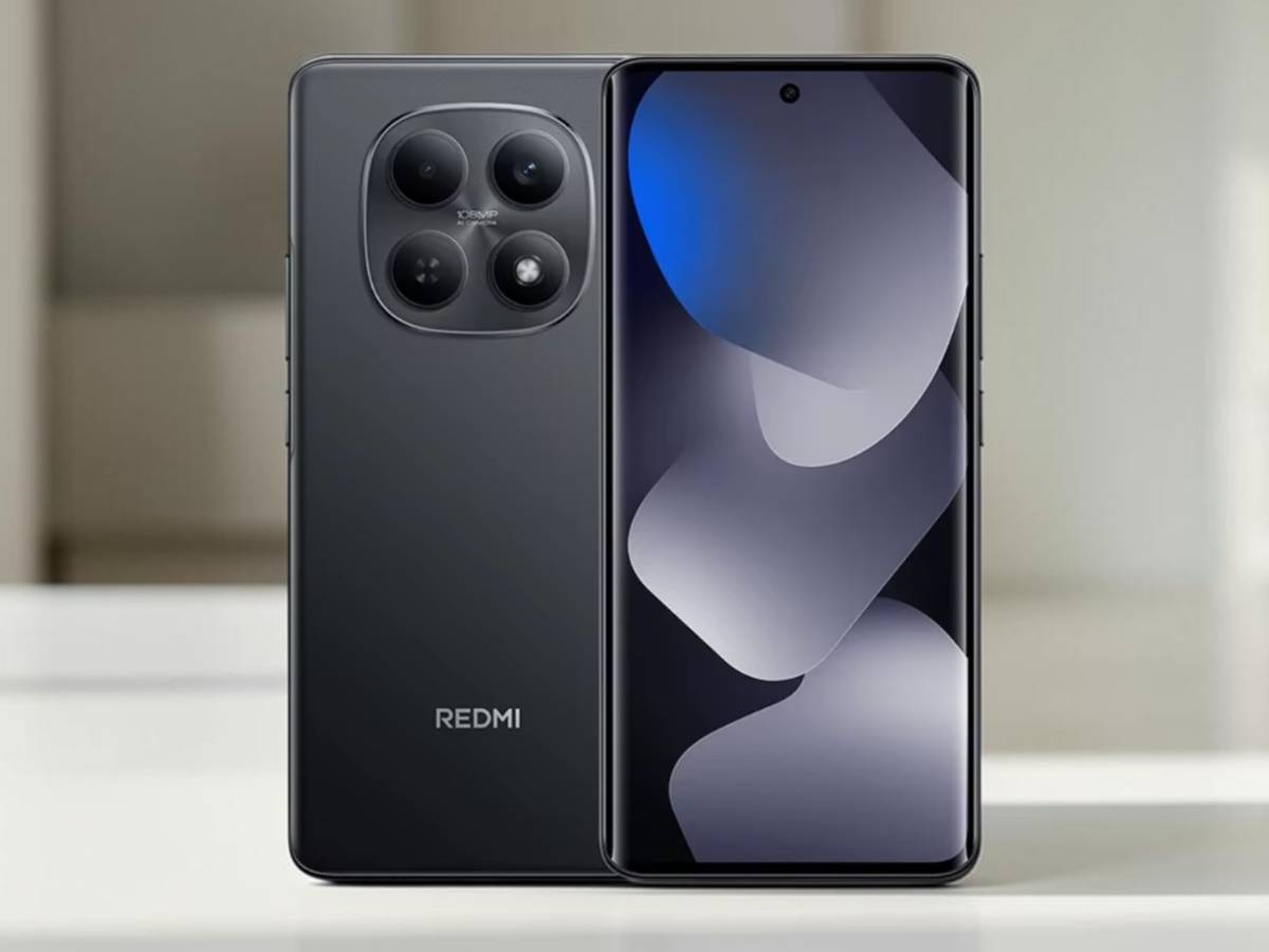 Xiaomi Redmi Note 15 4G fekete színben, egy asztalon áll