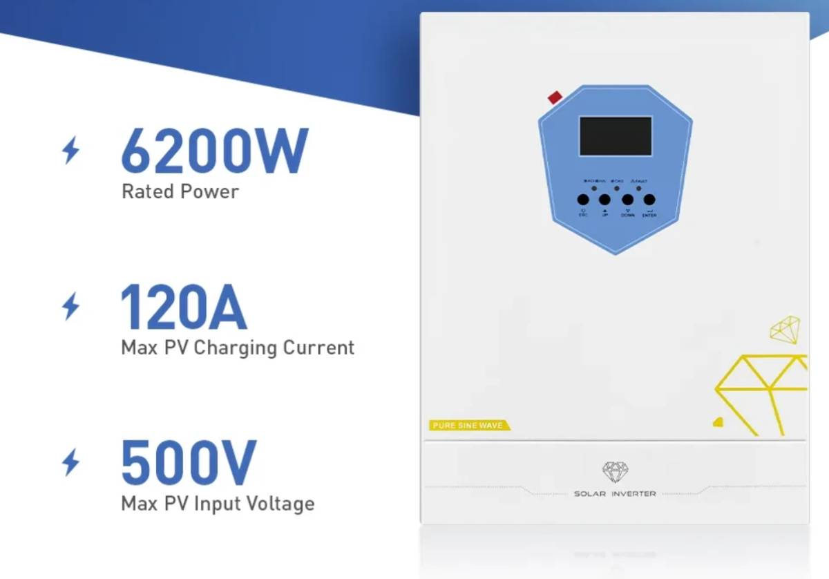 DAXTROMN Power 6200W Hybrid Solar Inverter jellemzők