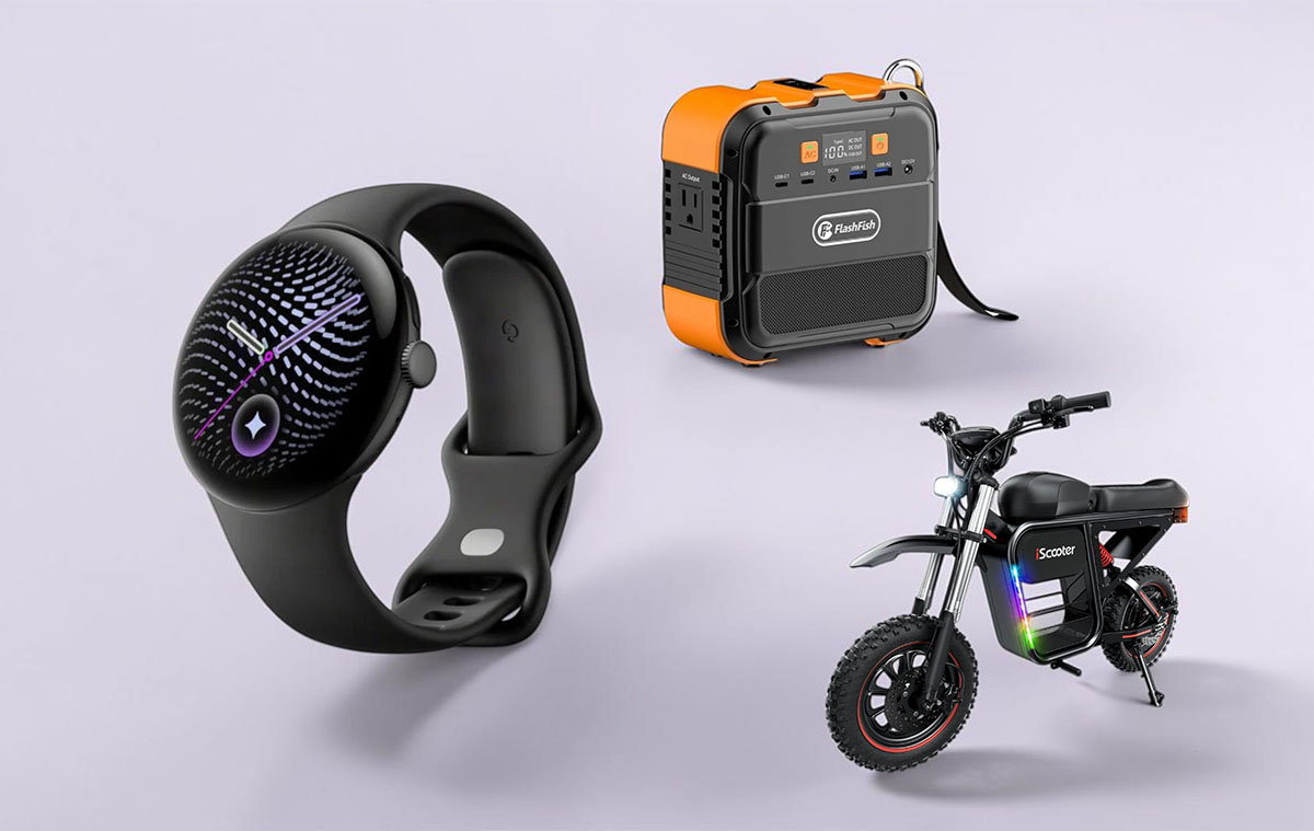 Google Wear OS okosóra, RGB elektromos terepmotor, 1.25 kg-os hordozható áramforrás