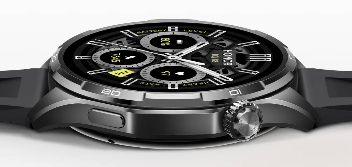 HONOR Watch 6 kijelzője fektetett oldalnézetből