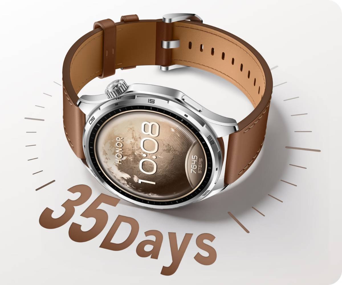 HONOR Watch 6 okosóra és az üzemidő kiírva angolul: 35 days