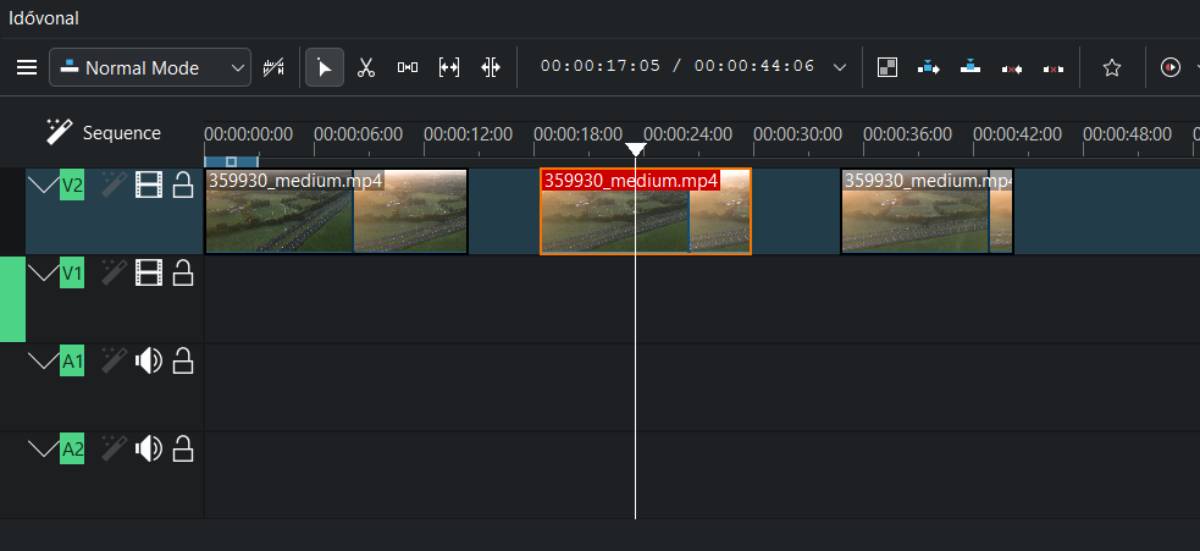 Kdenlive szerkesztés