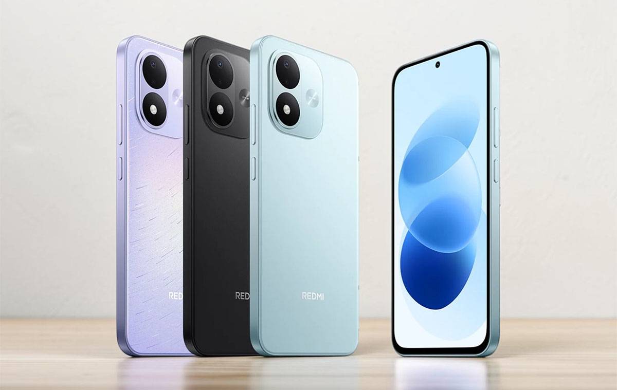 REDMI Note 17 három színben állnak egy asztalon