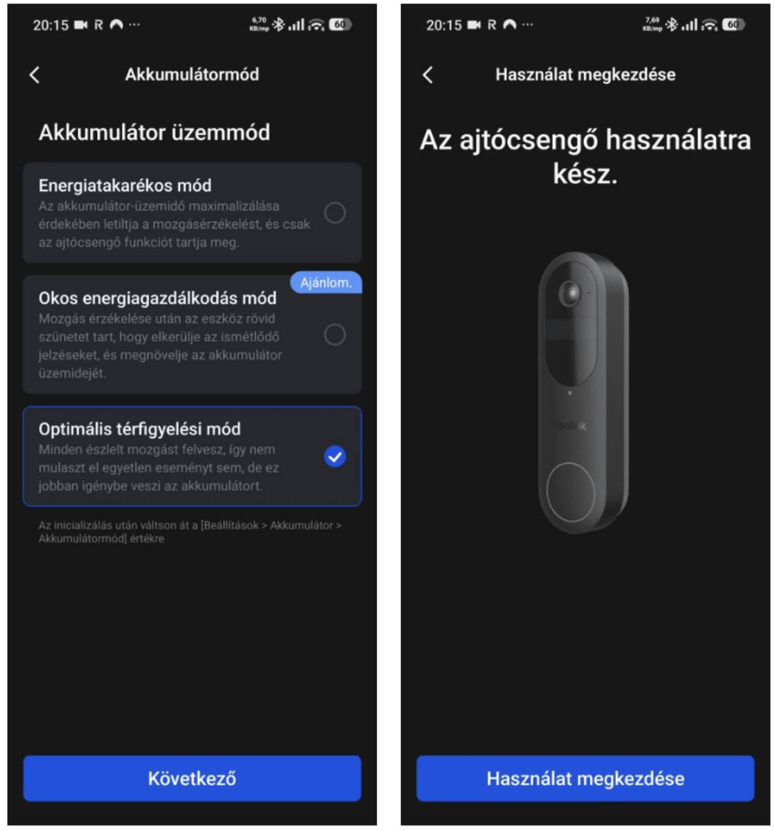 Reolink D340B működési mód