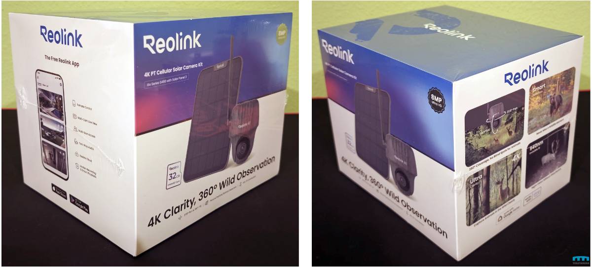 Reolink Go Series G450 doboza két szögből megmutatva