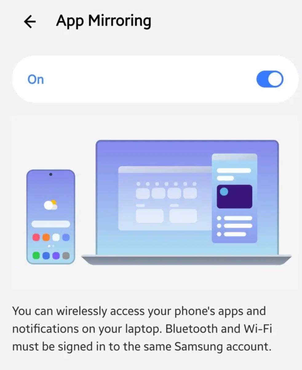 Samsung app mirroring