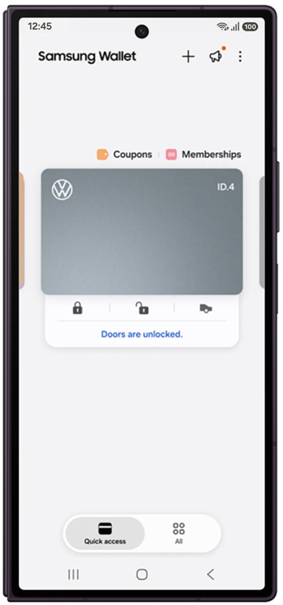 Samsung Wallet digitális autókulcs